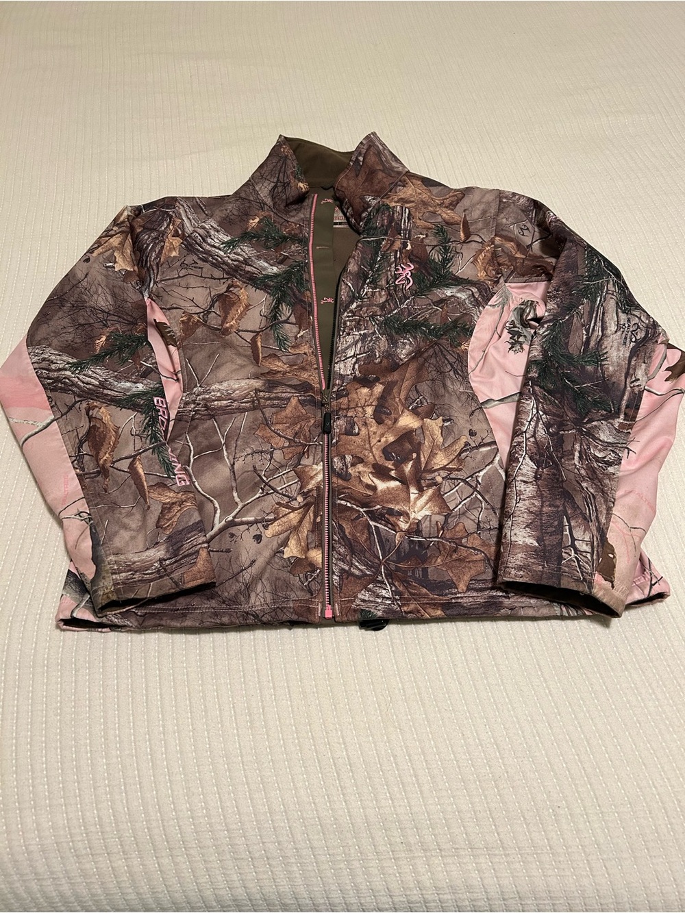 Women’s Browning Pink Camo Full Zip Fleece Jacket Large